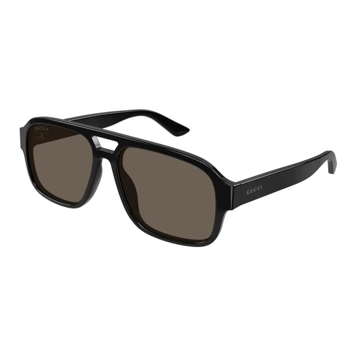 Man GG1342S 002 Sunglasses Plastic Black Brown Pilot Polarized by Gucci