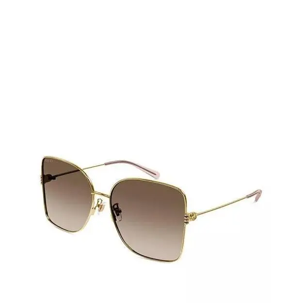 Women`s 62mm Oversized Square Sunglasses Gold Brown UV400 Protection by Gucci
