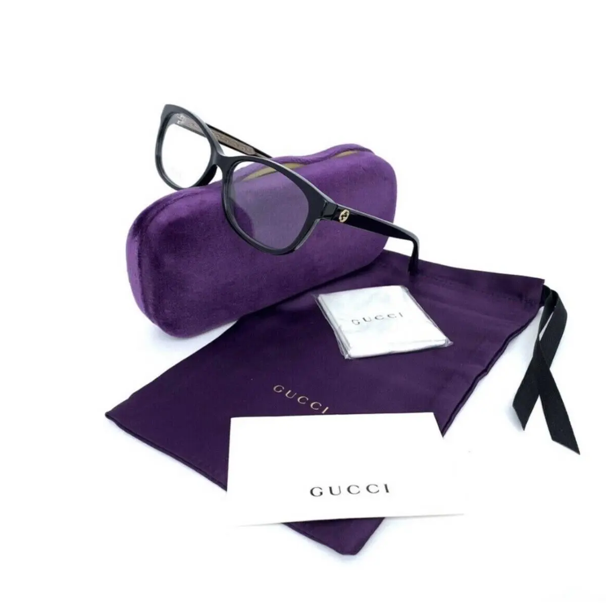 GG0309O 001 Black Acetate Eyeglasses 54-15-140 Italy by Gucci