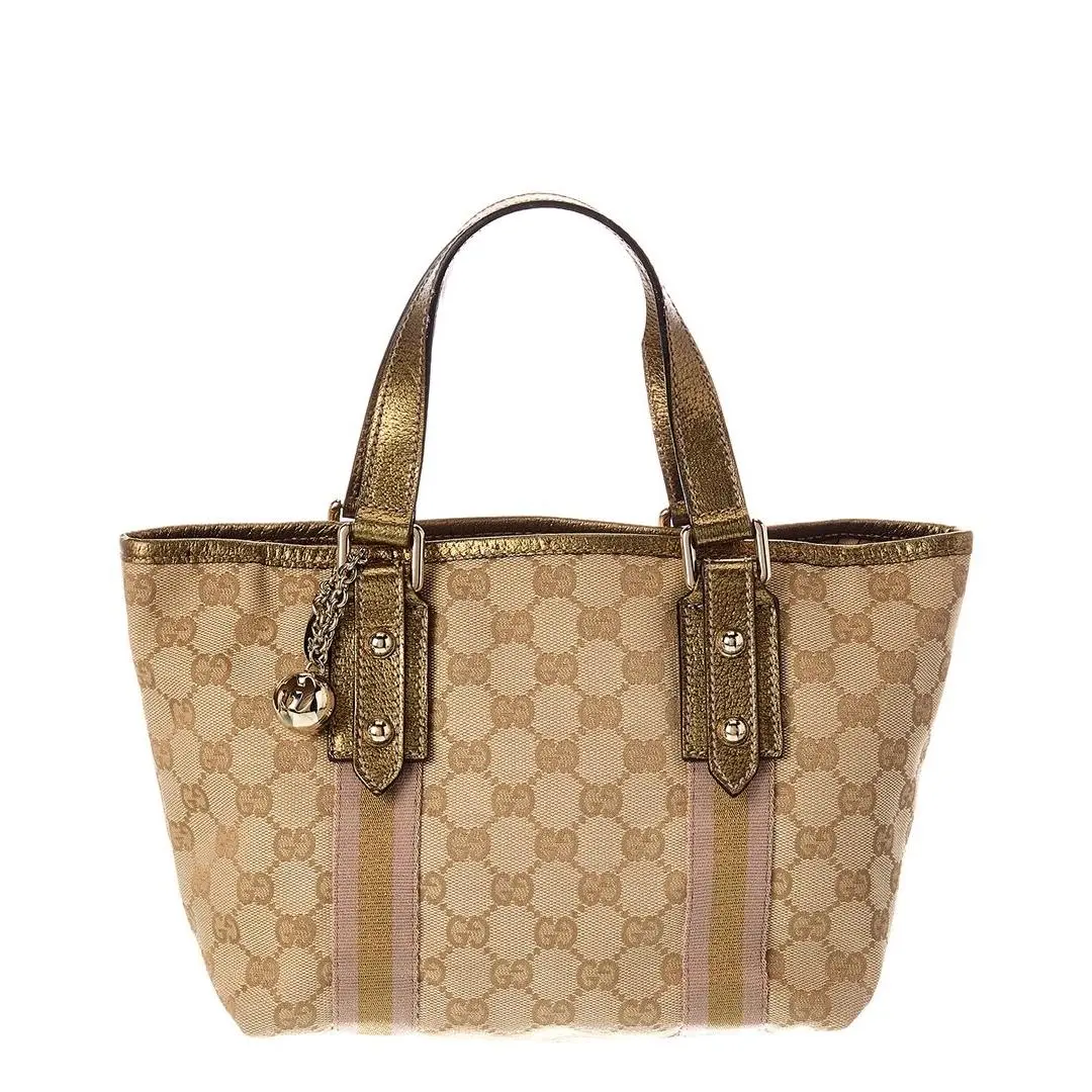 Beige Canvas Small Jolicoeur Tote Pre-loved Women`s by Gucci