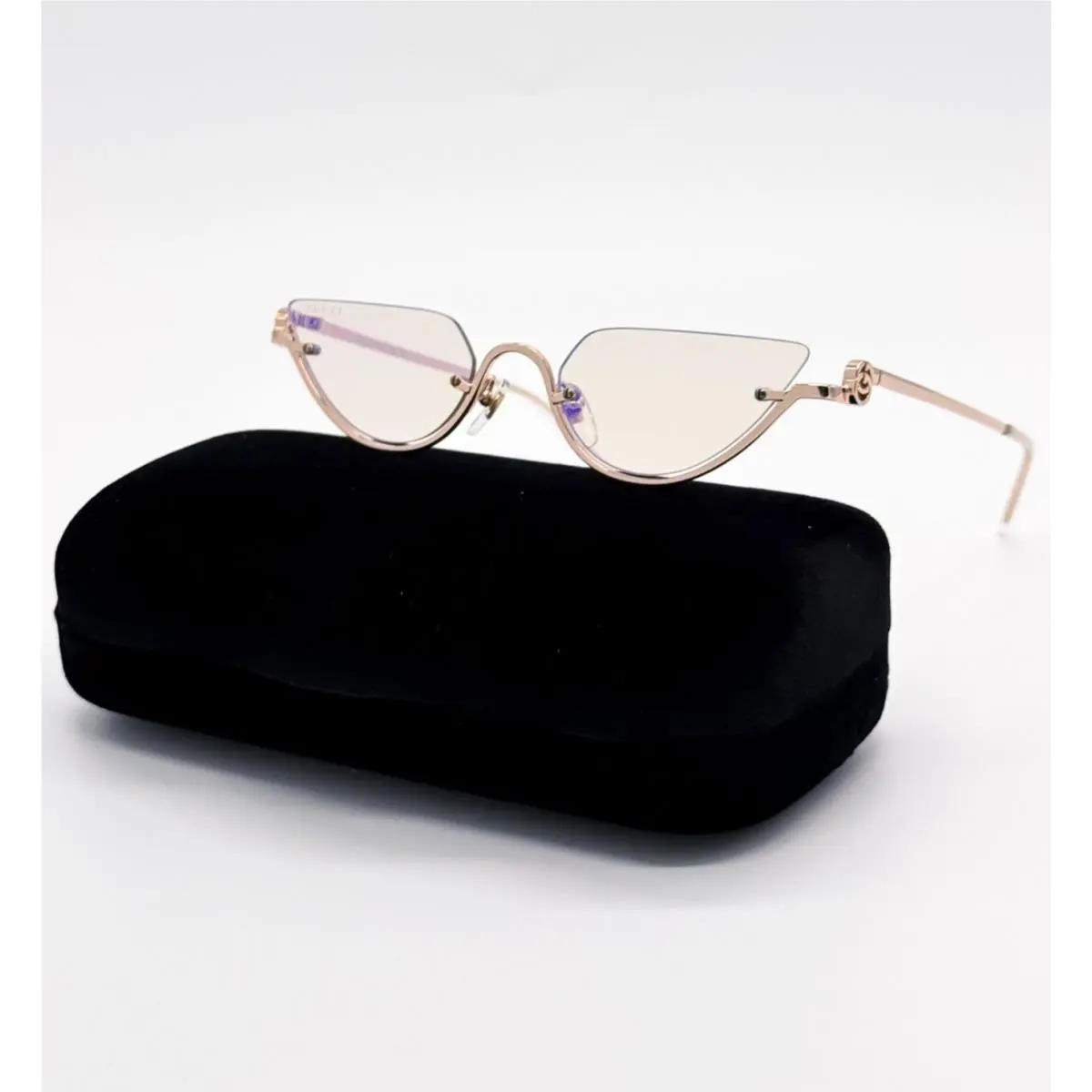 Gucci GG1603S 005 Gold Light Purple Cat Eye Women Sunglasses
