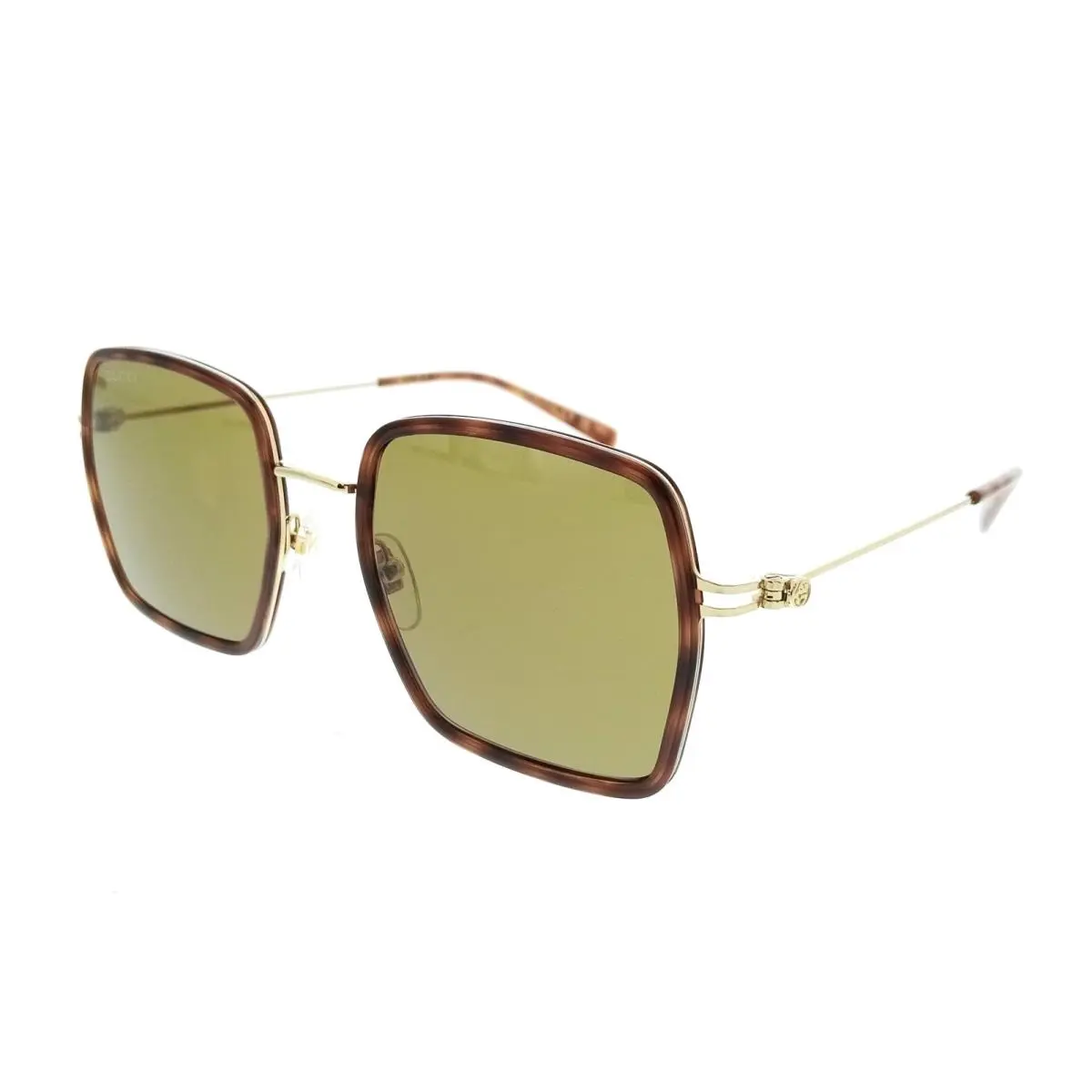 GG1848S-002 Havana Square Slim Metal Womens Sunglasses by Gucci