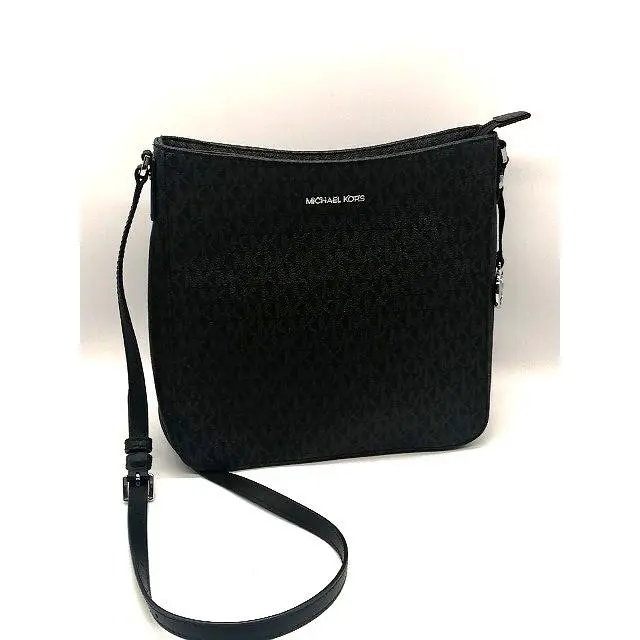 Michael Kors Crossbody Womens Black L Shoulder Bag Leather Jet Set Travel