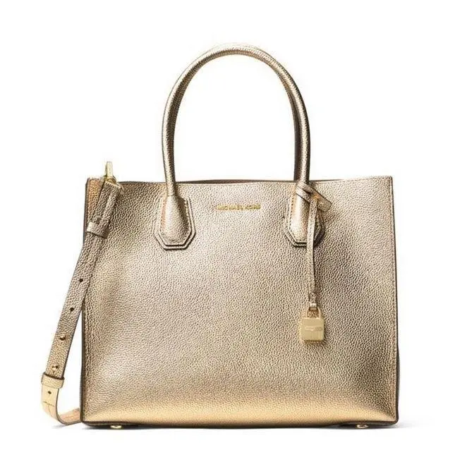 Michael Kors Mercer Medium Satchel - Metallic Gold