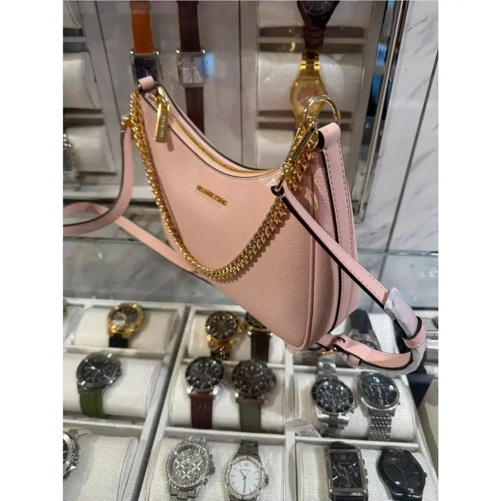 Michael Kors Large Leather Purse Handbag Shoulder Messenger Crossbody Pink Bag