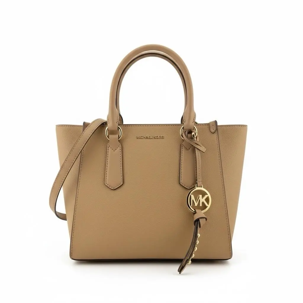 Michael Kors Kris Medium Satchel Camel Leather Suede