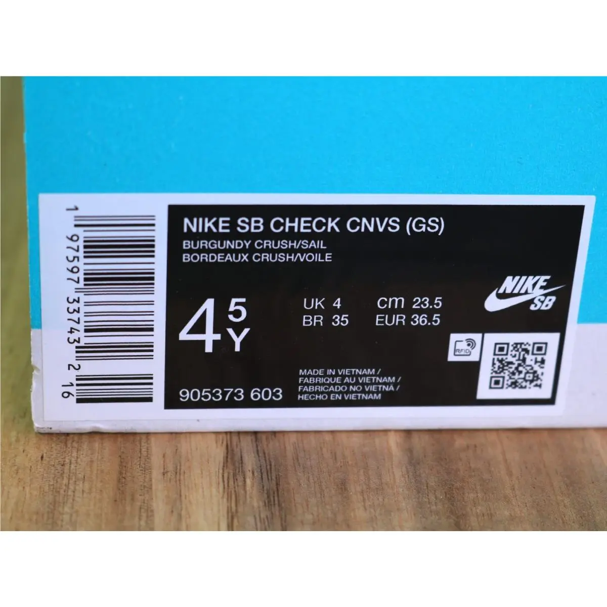 Nike shoes - Nike Check SB - Check - 905373-603 - Burgundy Crush/Sail (UPC: 00197597337432) 22