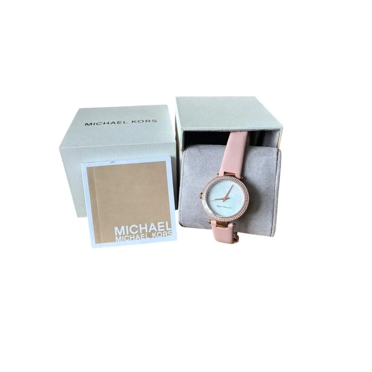 Michael Kors MK2590 Mini Parker Watch Womens Rose Gold-tone Watch Pink Leather