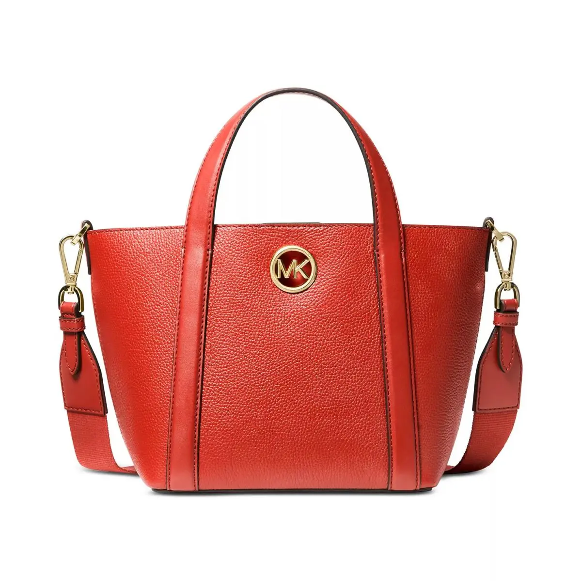 Michael Kors Hadleigh Terracotta Leather SM Double Handle Crossbody Tote Bag