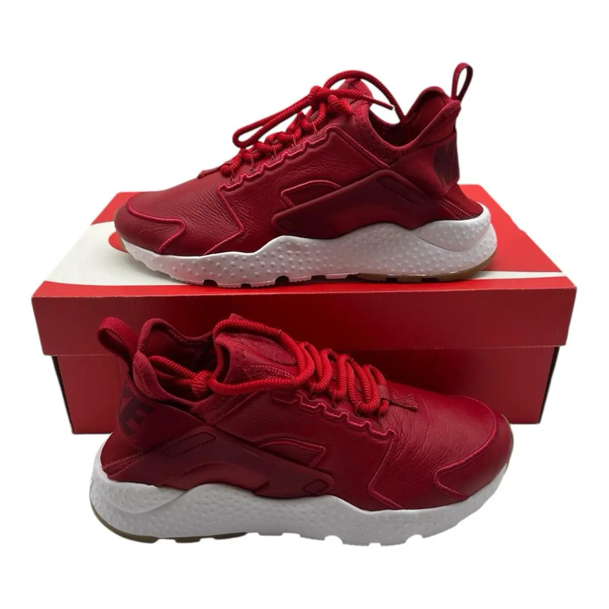 Nike Air Huarache Run Ultra Shoes Womens 6.5 Gym Red/white Sneakers 881100-600 - Red