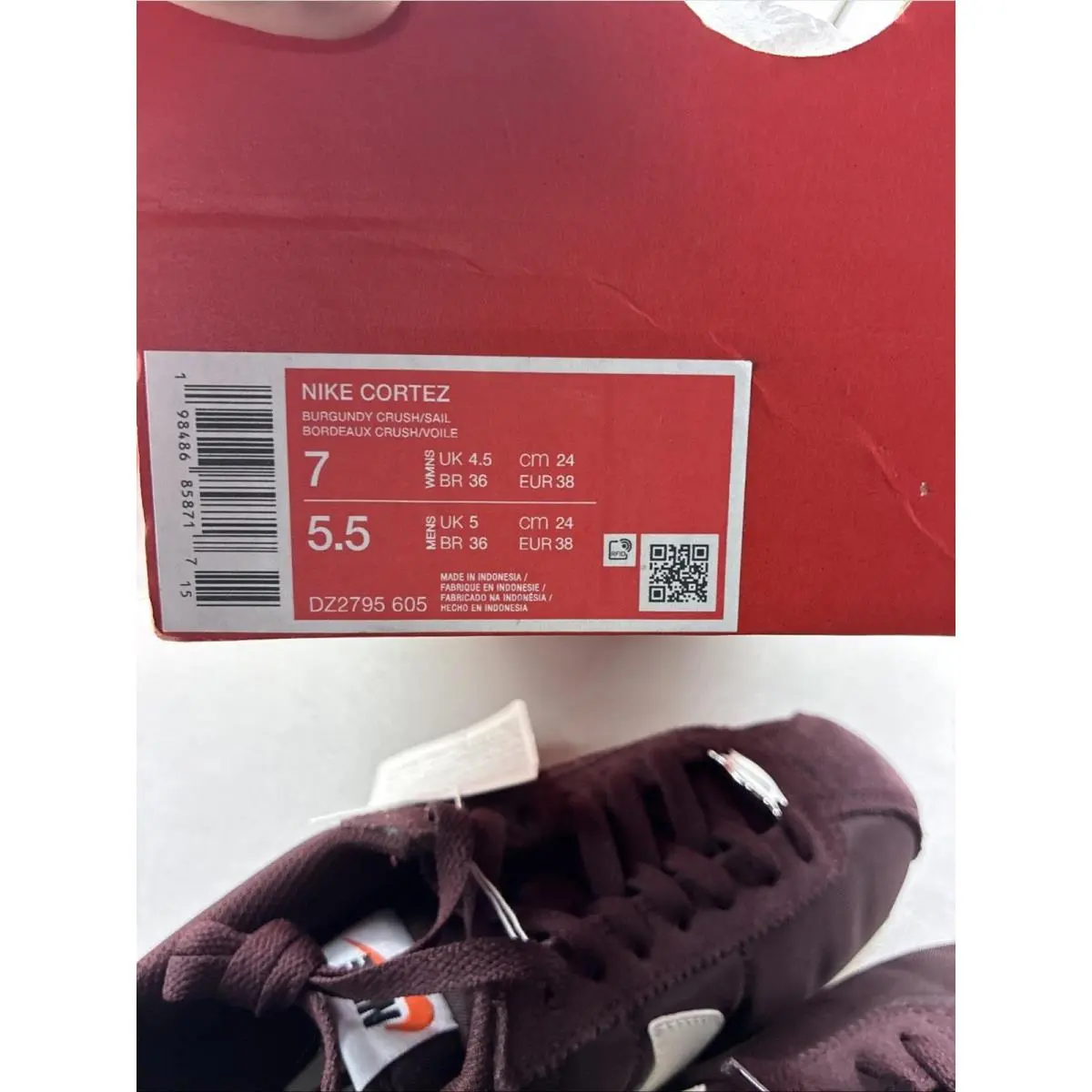Nike shoes - Nike Cortez - Cortez - DZ2795 605 - Burgundy Crush/Sail 5