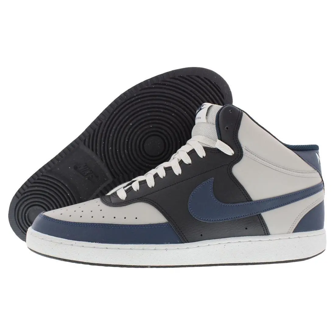Nike Court Vision Mid Next Nature Leather Mens Shoes Size 14 Color: Light Iron - Light Iron Ore/Armory Navy, Main: Multi-Colored