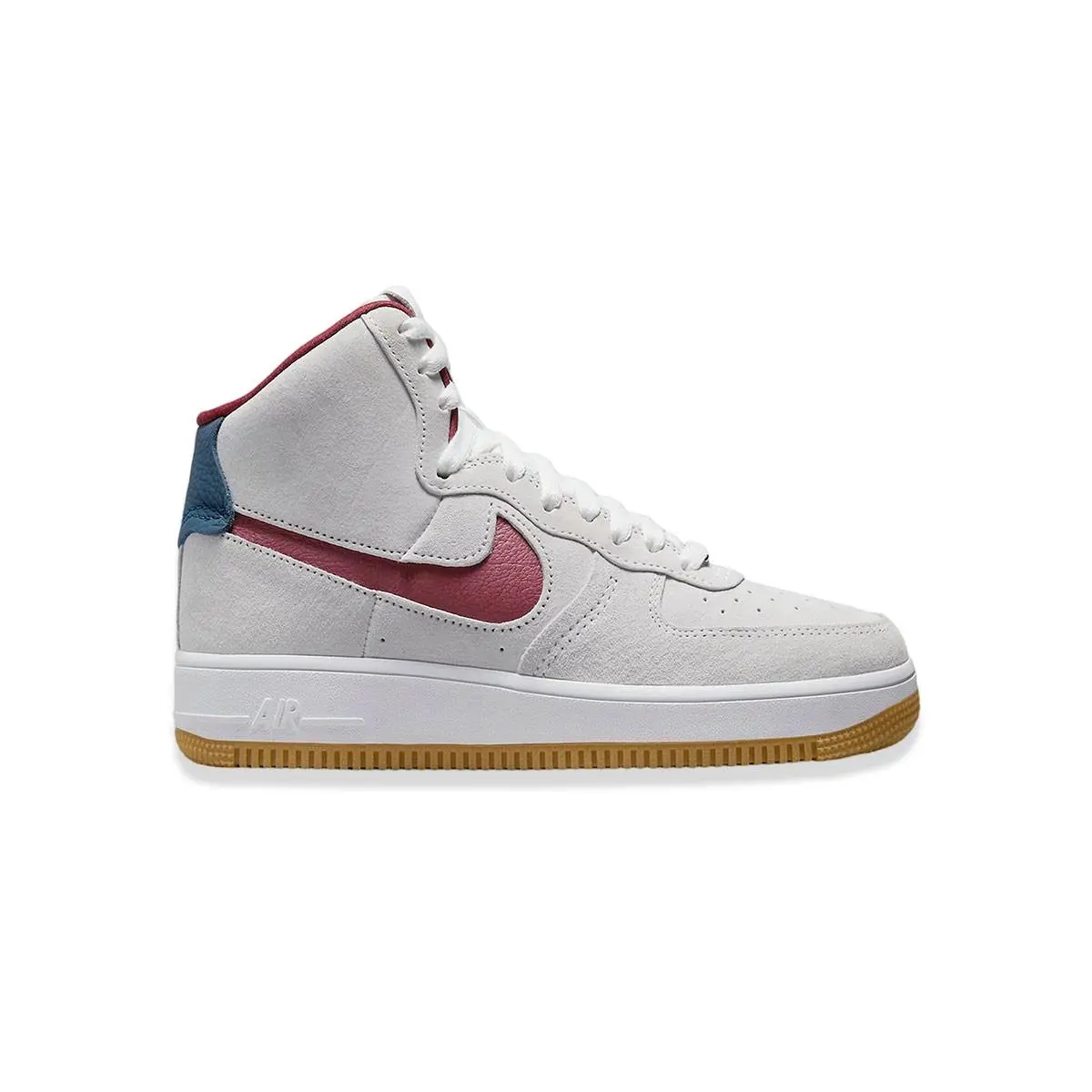 Nike Women`s Air Force 1 High Suede DC3590-104 White/valerian/red SZ 4-15