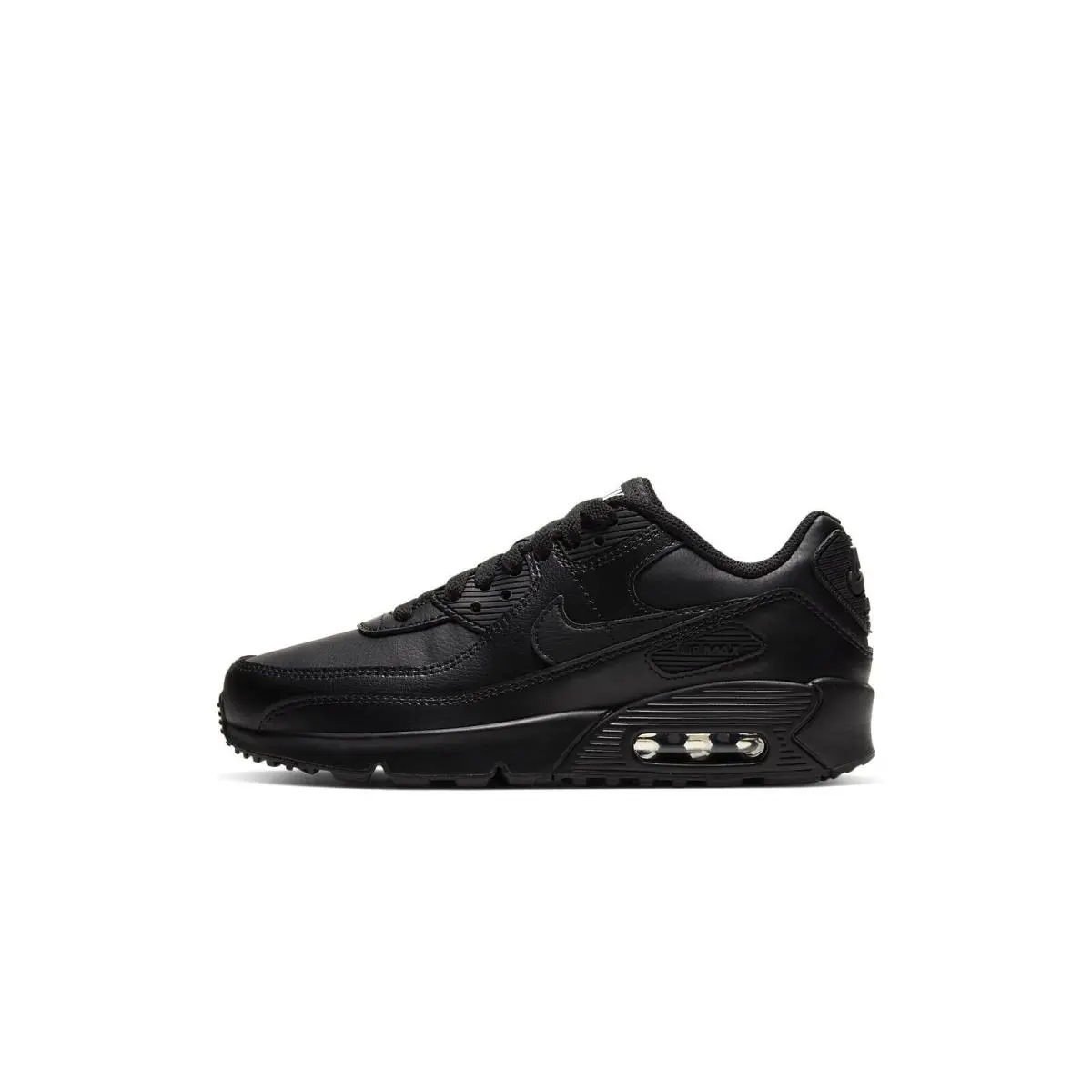 Big Kid`s Nike Air Max 90 Ltr Black/black-black-white CD6864 001