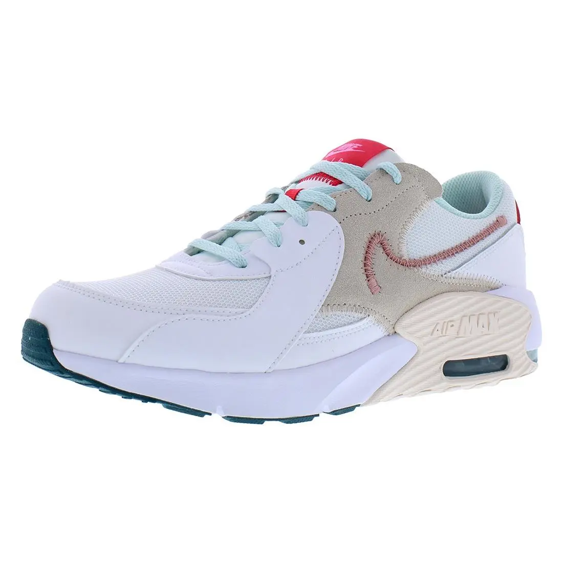 Nike Air Max Excee GS Girls Shoes Size 7 Color: White/red Stardust/guava Ice