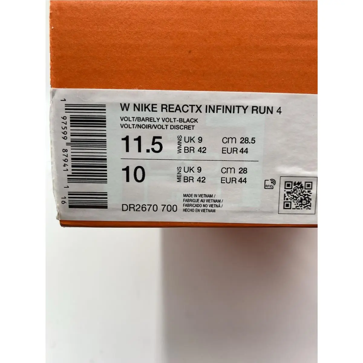 Nike shoes - Nike ReactX Infinity Run 4 - DR2670 700 - Volt/Barely Volt-Black (UPC: 197599879411) 6