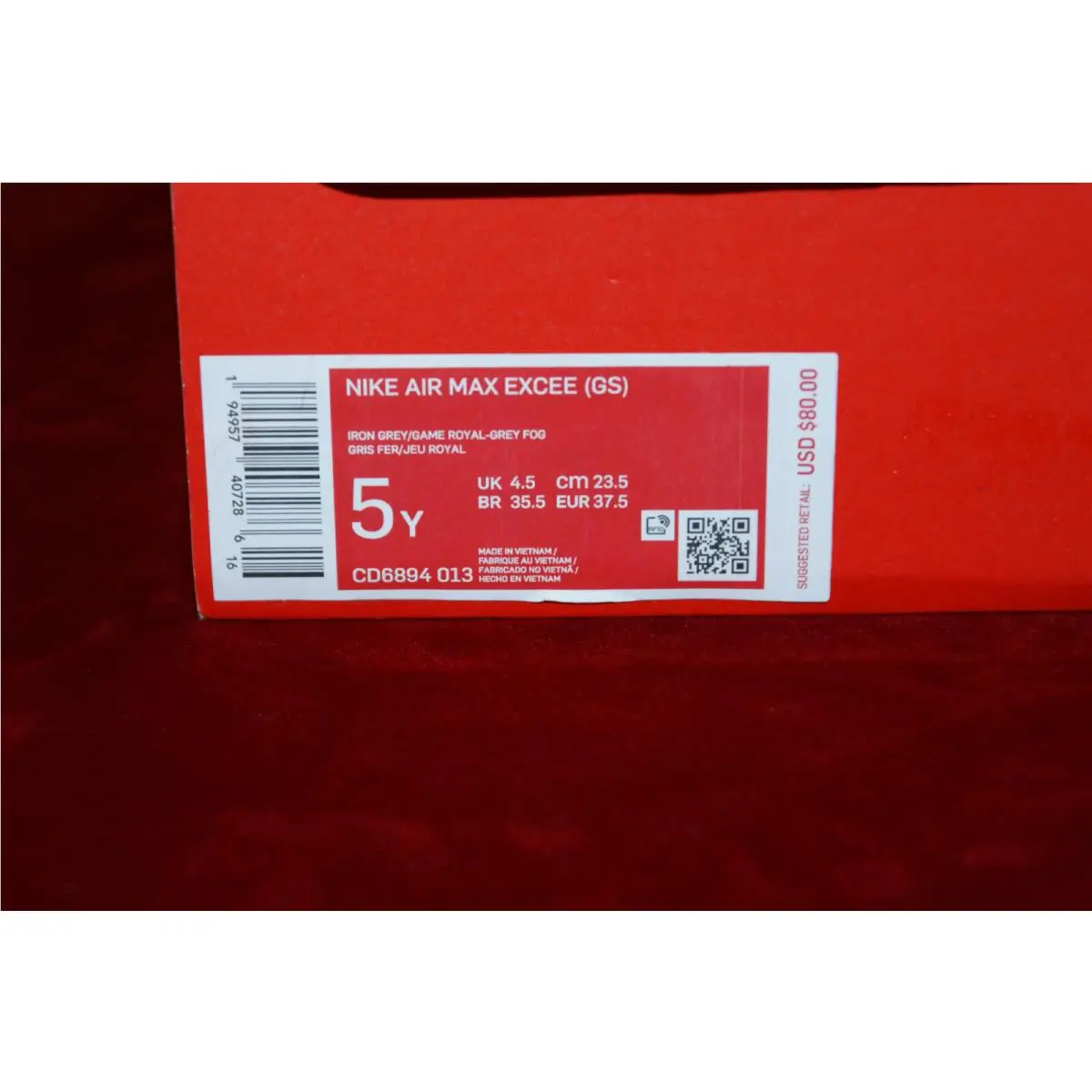 Nike shoes - AIR MAX EXCEE - AIR MAX EXCEE - Game Royal / Iron Grey / Fog grey (UPC: 194957407286) 8
