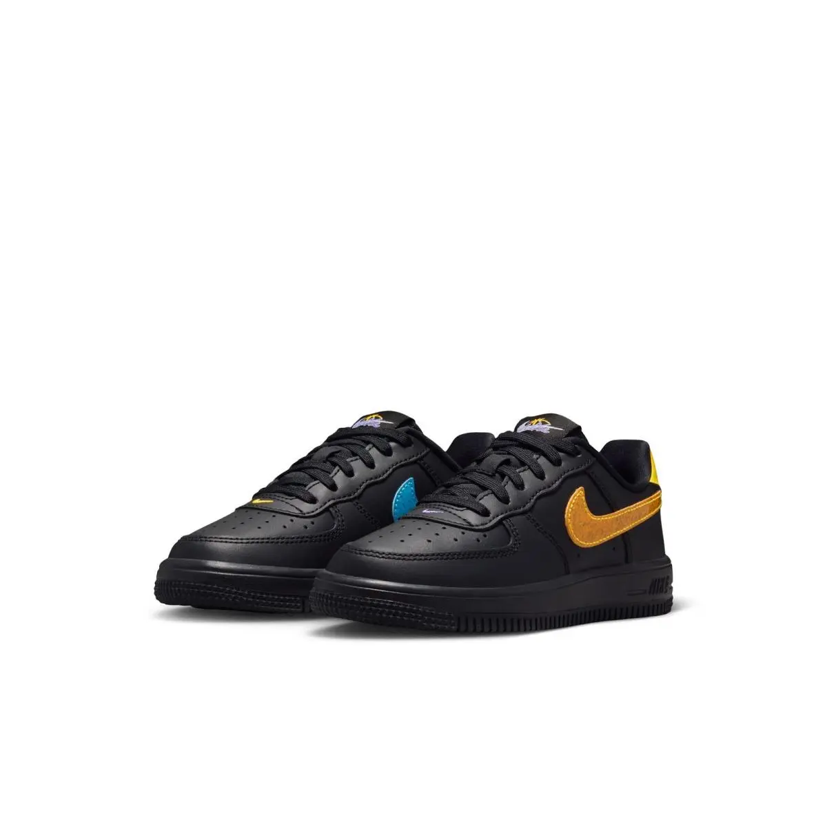 Pre School Nike Force 1 Low IV5949-001 Black/action Grape-laser Orange-size 13