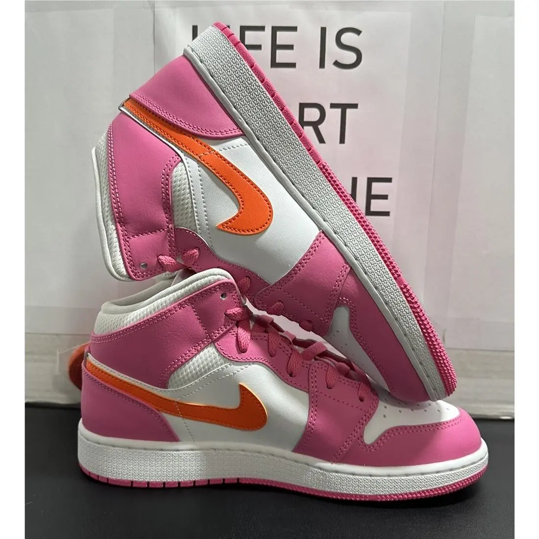 Nike shoes - Jordan Air 1 Mid GS - Pinksicle (UPC: 196148849165) 3