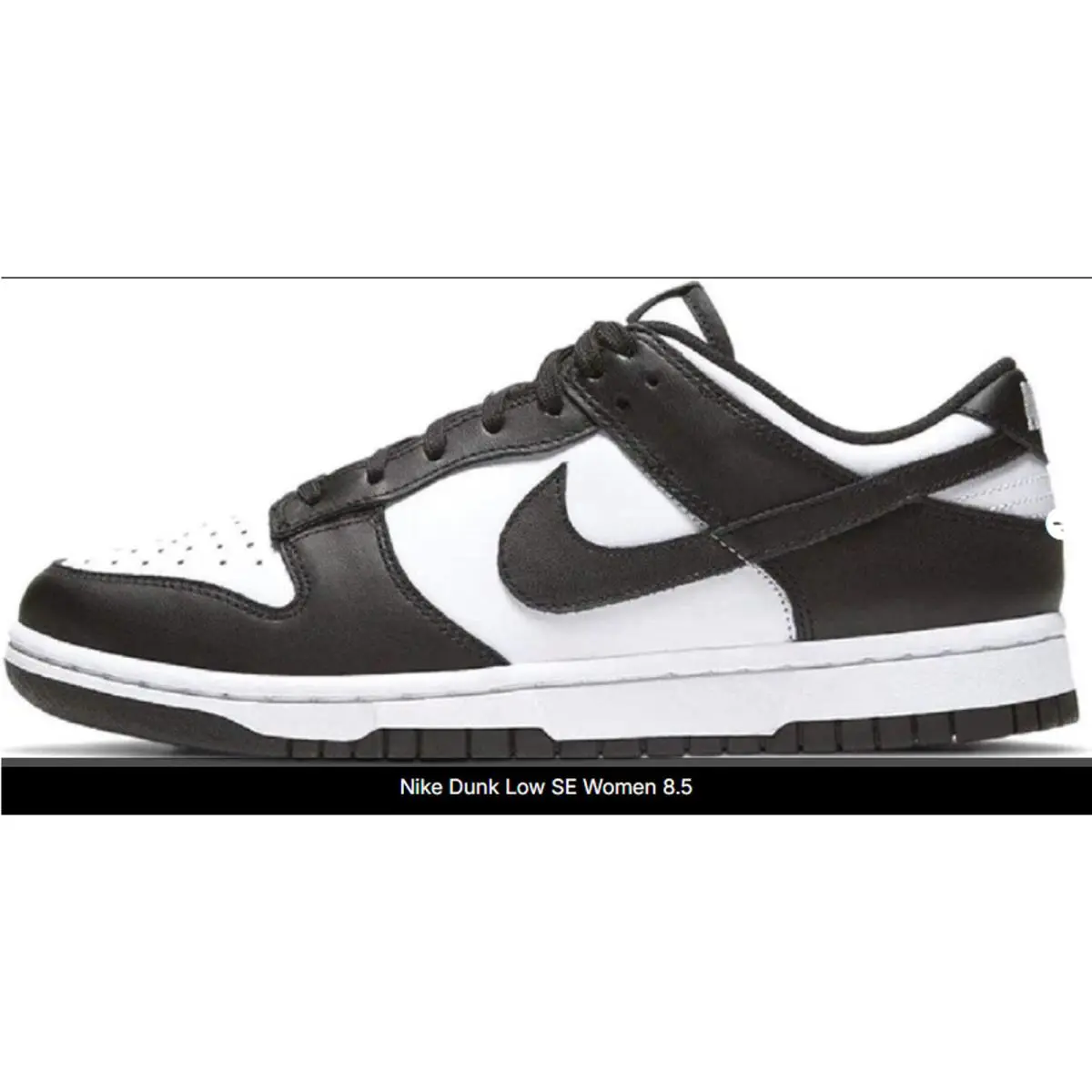 Nike Mens SB Dunk Low Sneaker Size 10 White Black Skateboarding Shoes