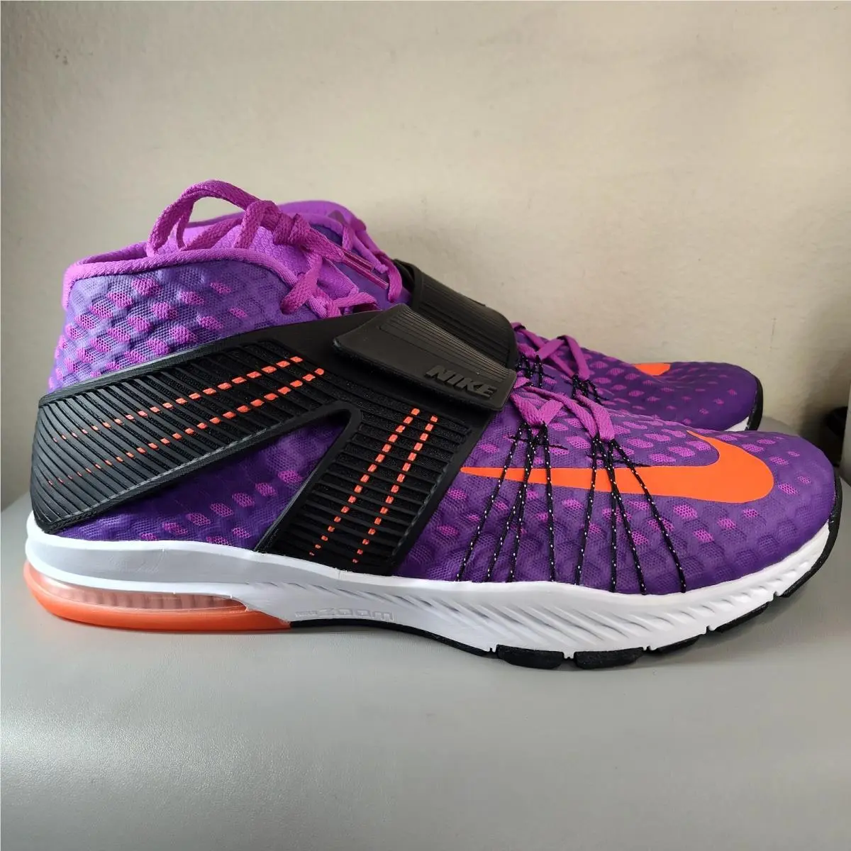Nike Zoom Air Toranada Purple Fluorescent Orange Running Sneakers Mens Sz 13