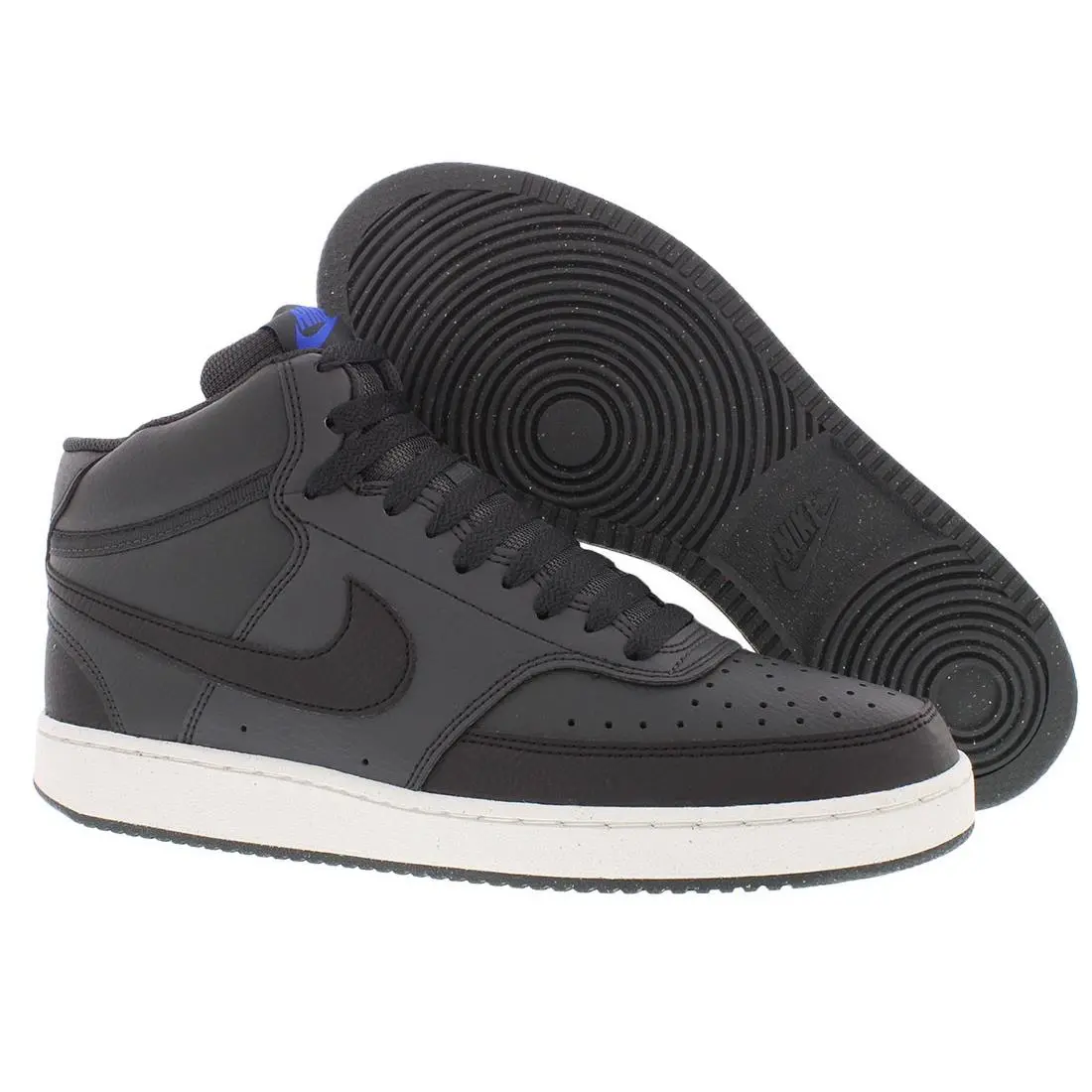 Nike Court Vision Mid Next Nature Leather Mens Shoes Size 14 Color: Dark Smoke - Dark Smoke Grey/Black Off Noir, Main: Black
