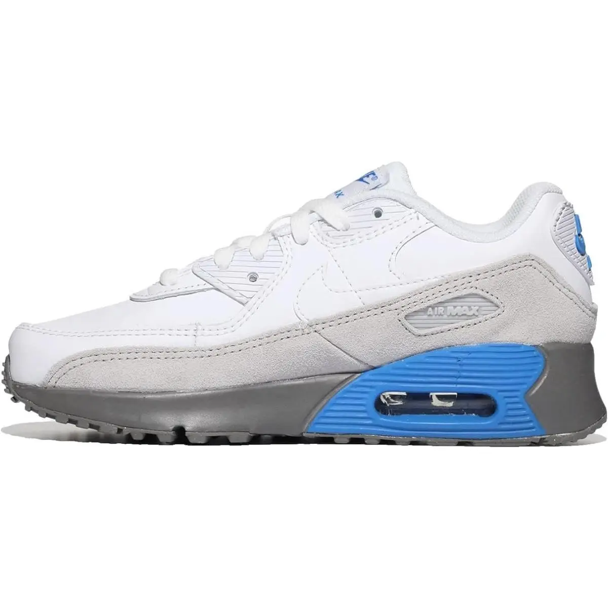 Little Kid`s Nike Air Max 90 Ltr White/white-grey Fog CD6867 118 - 11.5