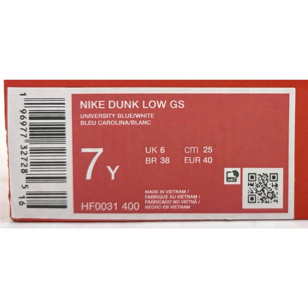 Nike shoes - Nike Dunk Low GS - Dunk Low - HF0031 400 - University Blue/White (UPC: 196977327285) 13