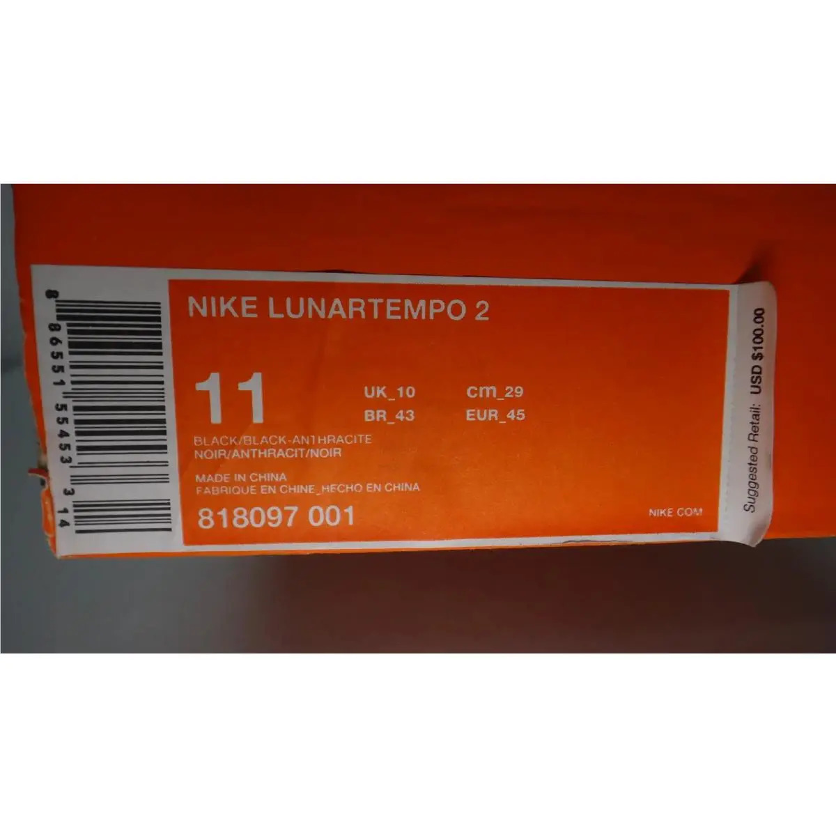 Nike shoes - Nike LunarTempo 2 - LunarTempo - 818097-001 - Black 1