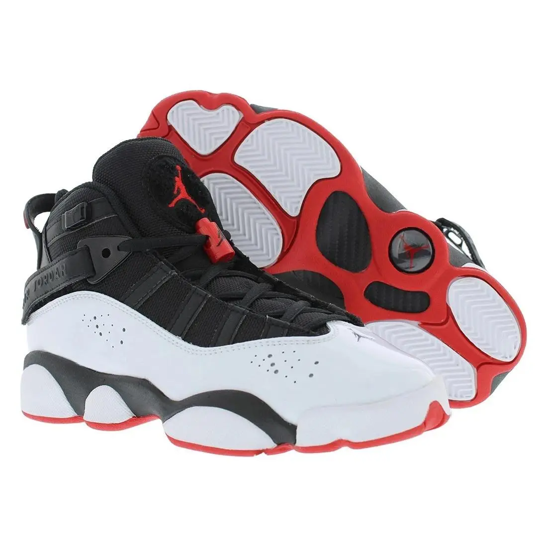 Nike Jordan 6 Rings GS Boys Size 5Y Black/university Red/white Basketball Shoes