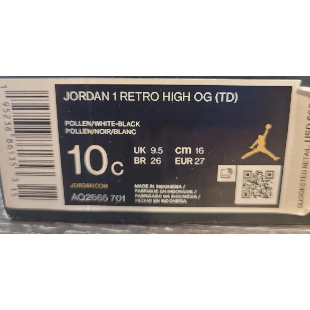 Nike shoes - Jordan 1 Retro High OG (TD) - Yellow 6