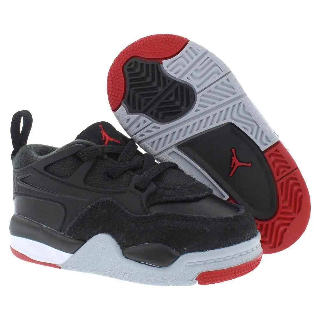 Nike Jordan 4 RM Infant/toddler Shoes Size 9 Color: Black/varsity Red/wolf Grey