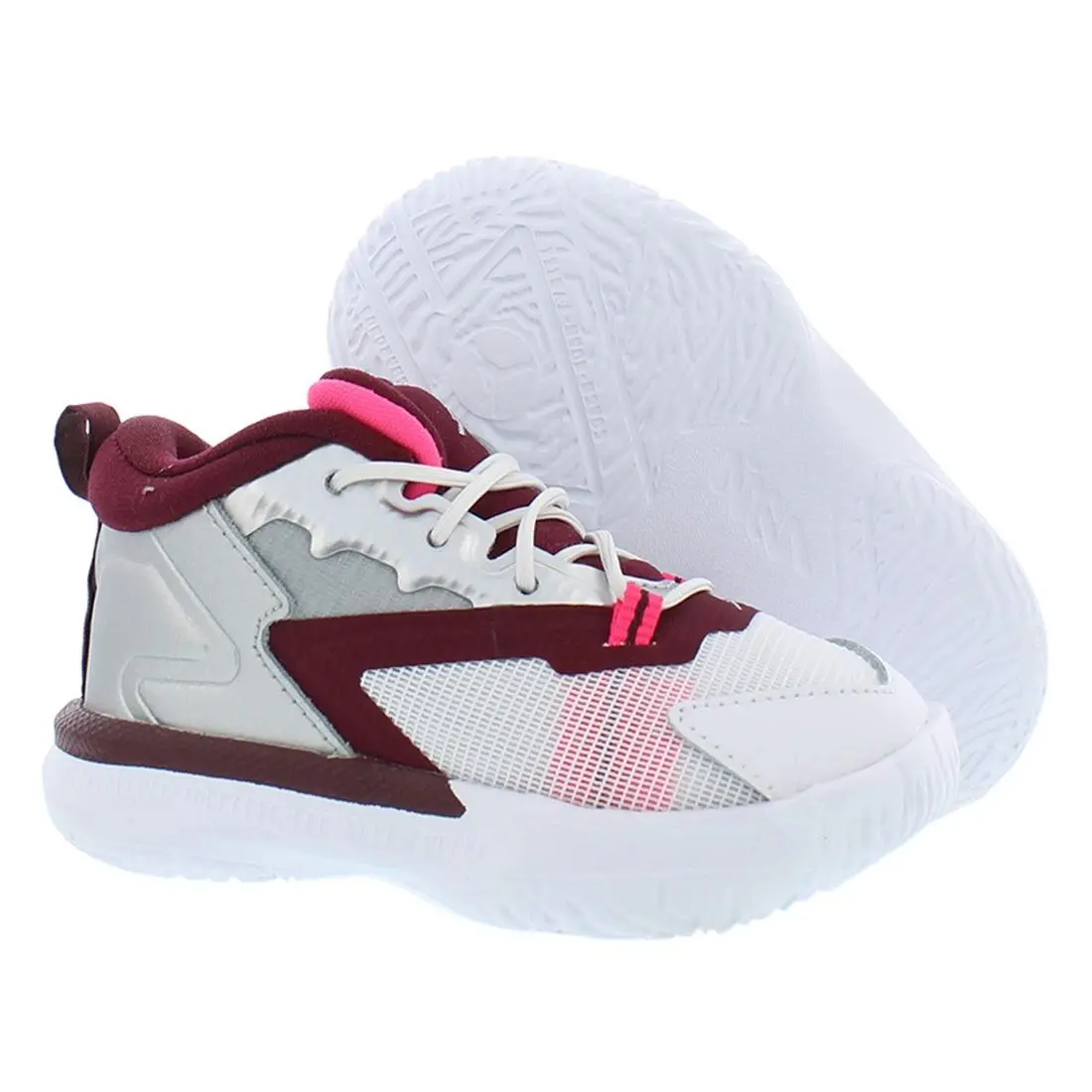 Nike Zion 1 Girls Shoes Size 5 Color: White/silver/maroon
