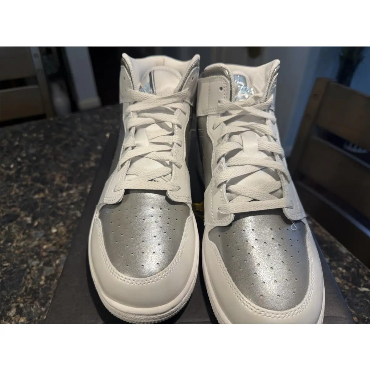 Nike shoes - Jordan 1 Mid - Mid - HV4400-014 - Photon Dust / Blue Chill 4