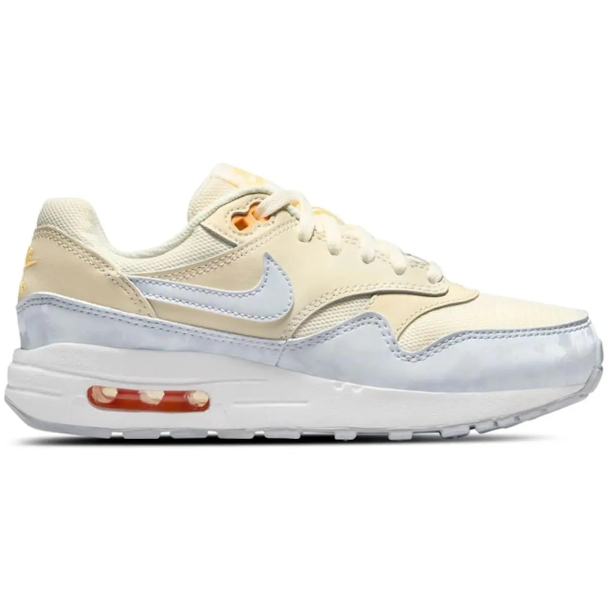 Size 5Y Nike Air Max 1 Pale Ivory Football Grey GS
