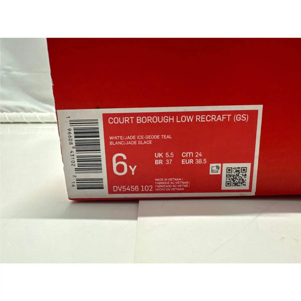 Nike shoes - Nike Court Borough Low Recraft GS - DV5456-102 - White, Jade Ice, Geode Teal (UPC: 196608431022) 1