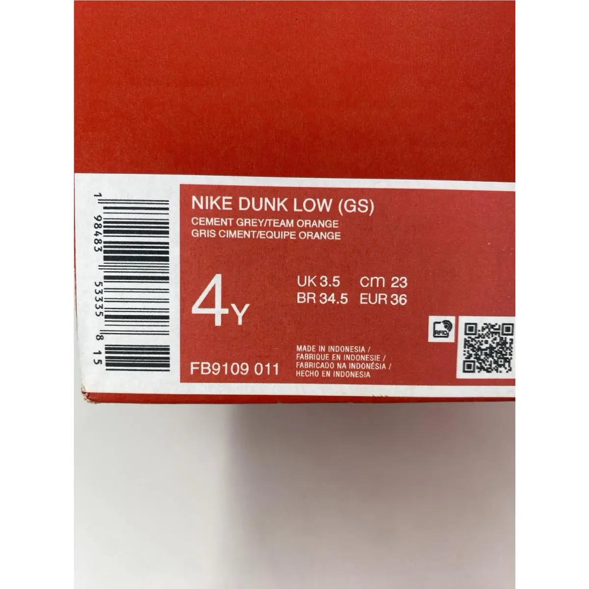 Nike shoes - Nike Dunk Low - Dunk Low - FB9109 011 - Cement Grey/Team Orange (UPC: 198483533358) 8