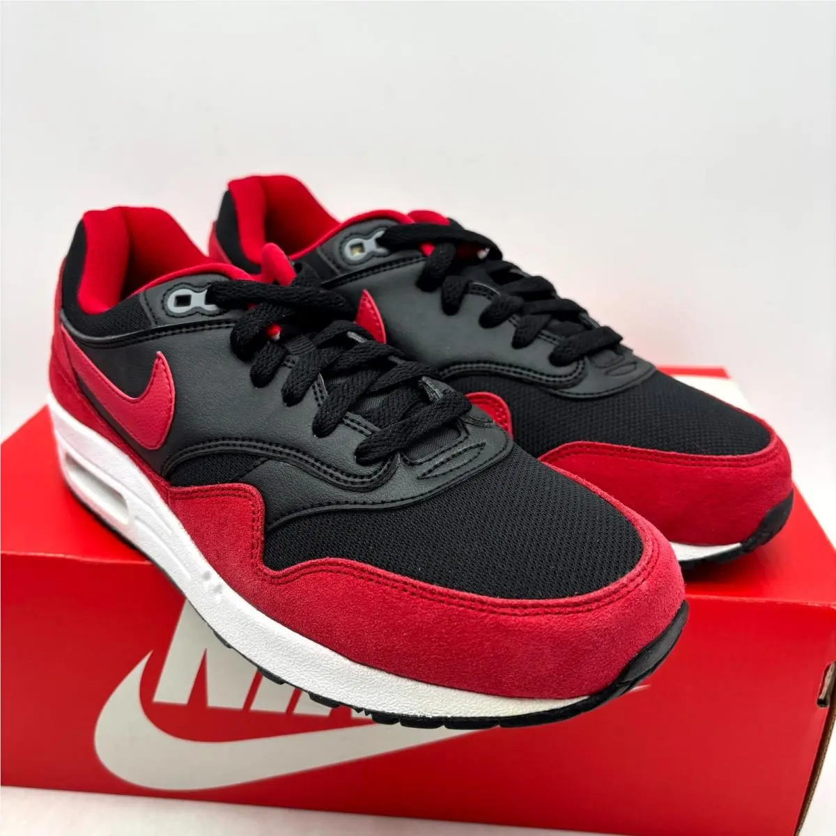 Nike shoes - Nike Air Max 1 GS - 555766-048 - Black Gym Red 0