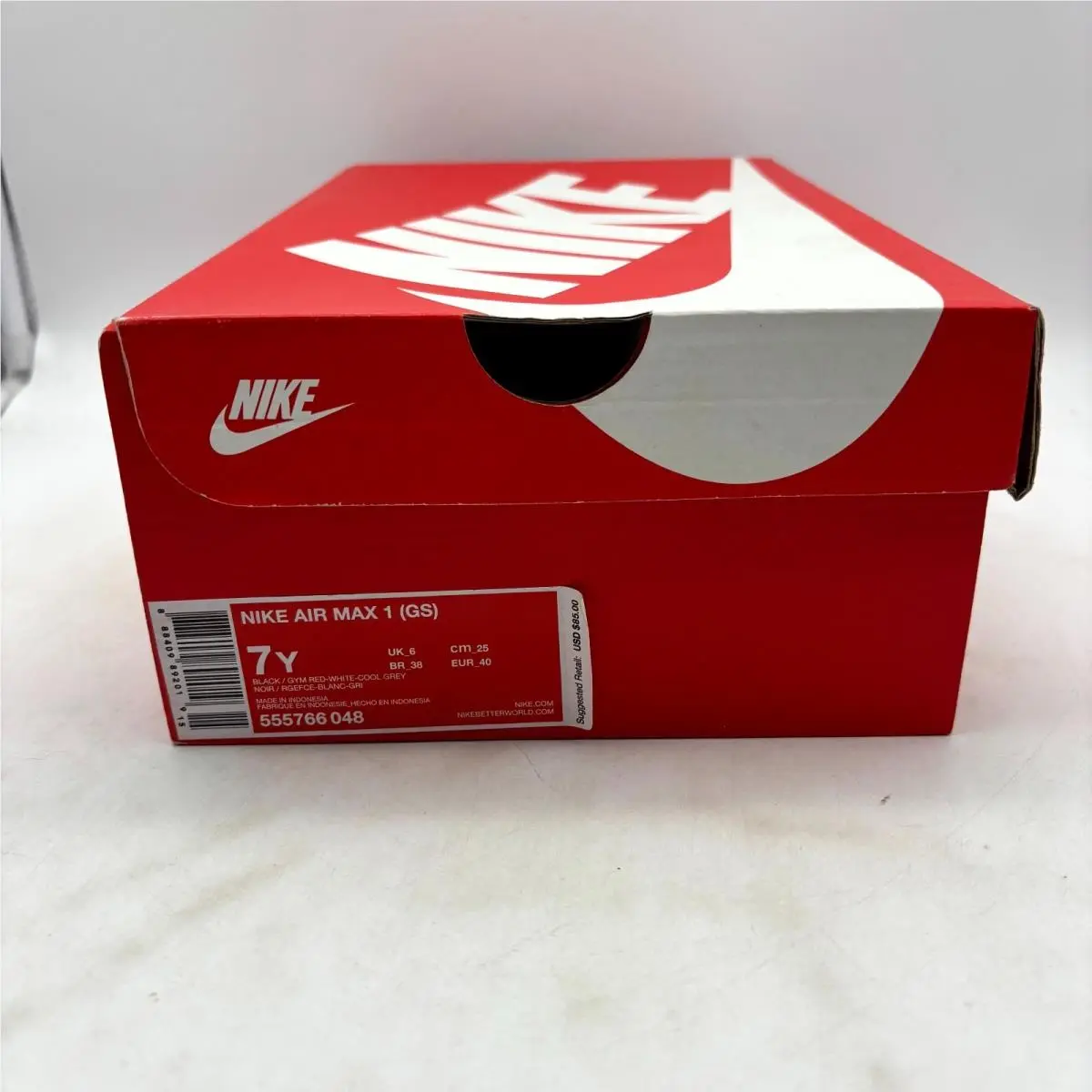 Nike shoes - Nike Air Max 1 GS - 555766-048 - Black Gym Red 6