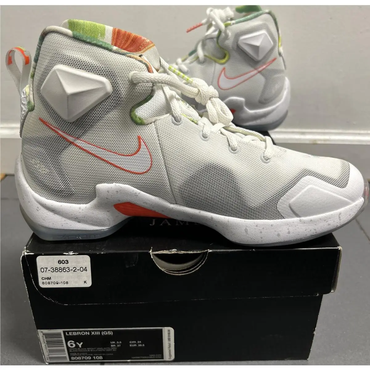 Nike shoes - Nike Lebron XIII GS Easter - White (UPC: 0886066993117) 4