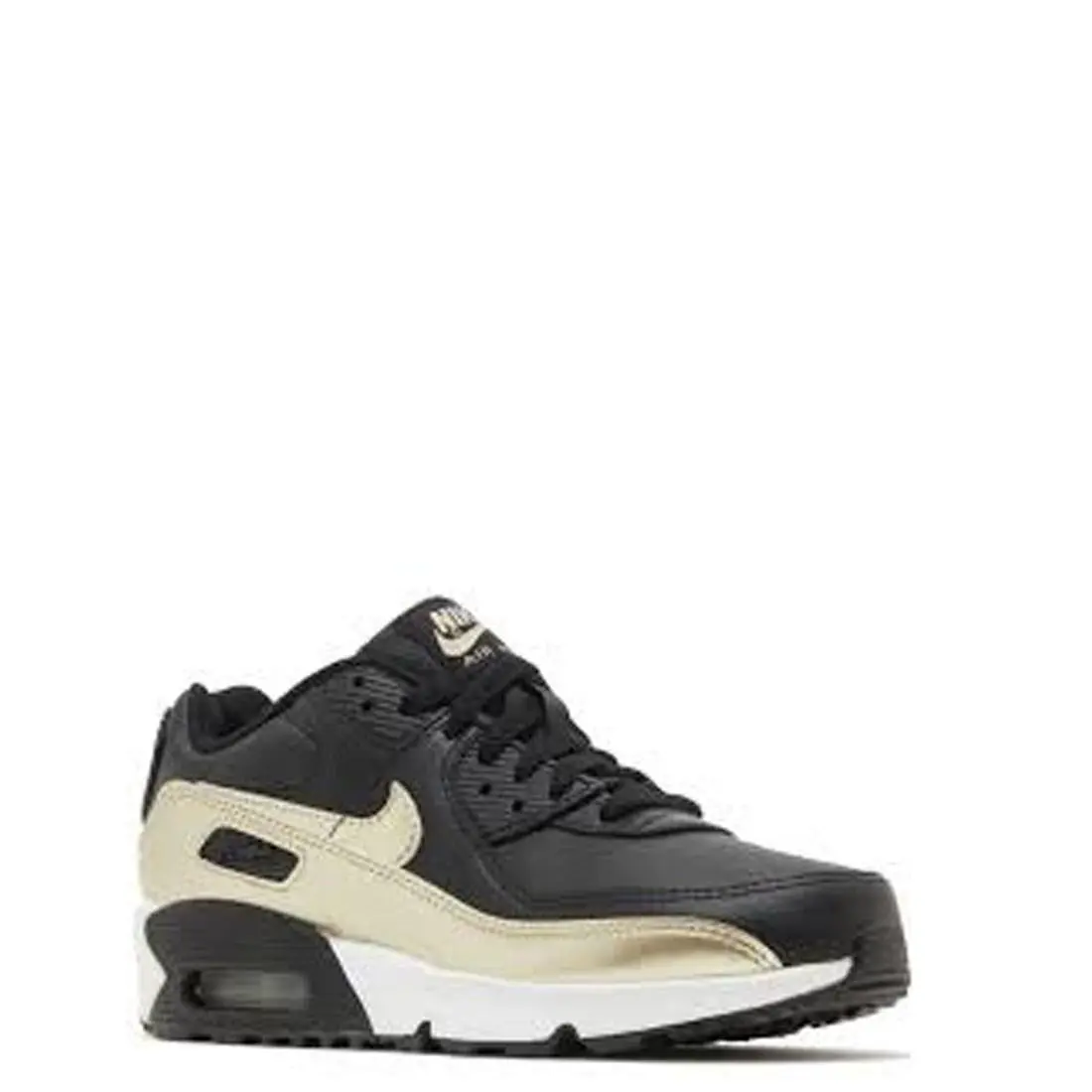 Nike Air Max 90 Ltr GS Black Metallic Gold Star Kids Youth Shoes CD6864-008