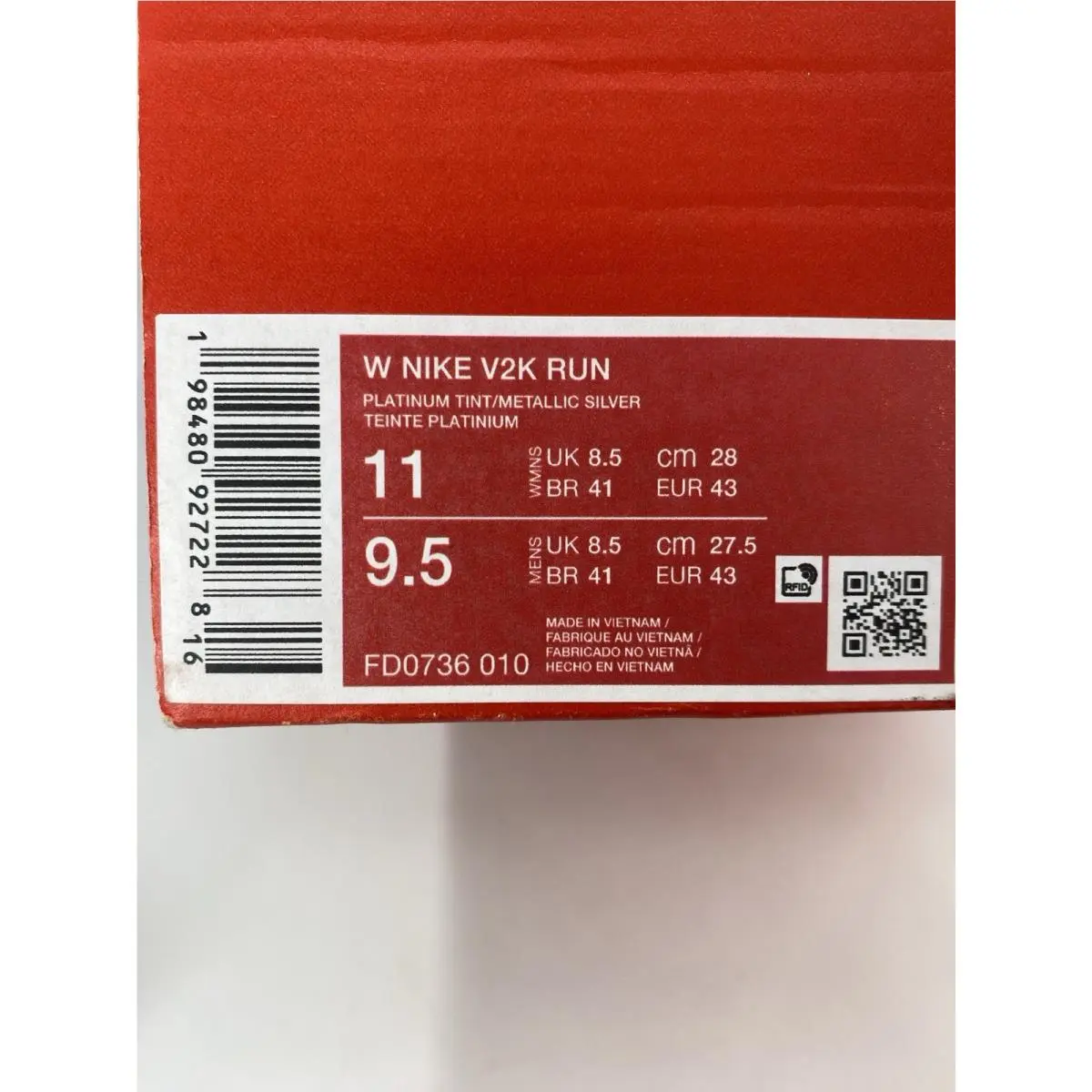 Nike shoes - Nike V2K Run - Run - FD0736 010 - Platinum Tint/Metallic Silver (UPC: 198480927228) 7