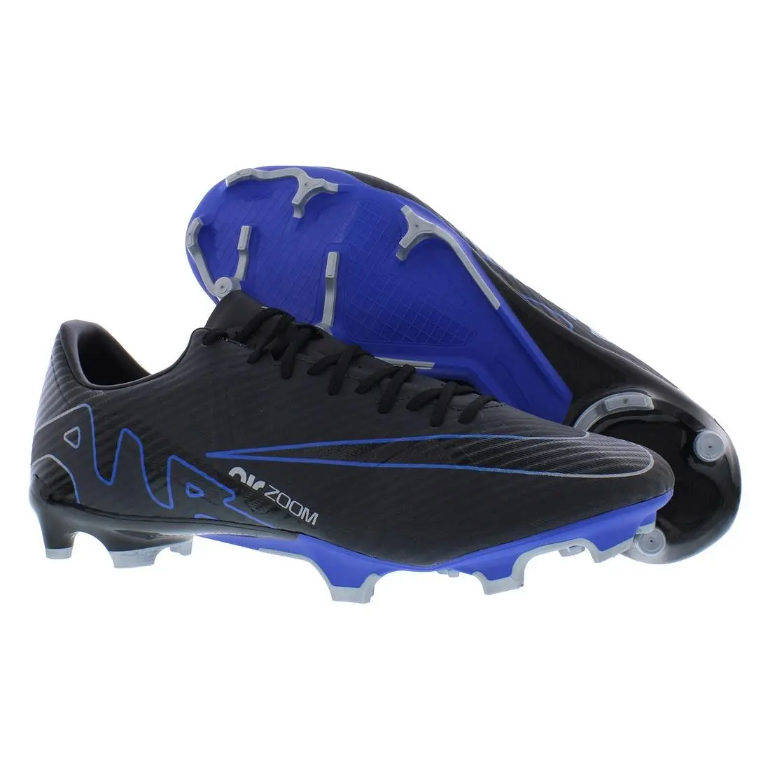 Nike Zoom Vapor 15 Academy Fg/mg Unisex Shoes Size 8.5 Color: Black Chrome - Black Chrome Hyper Royal