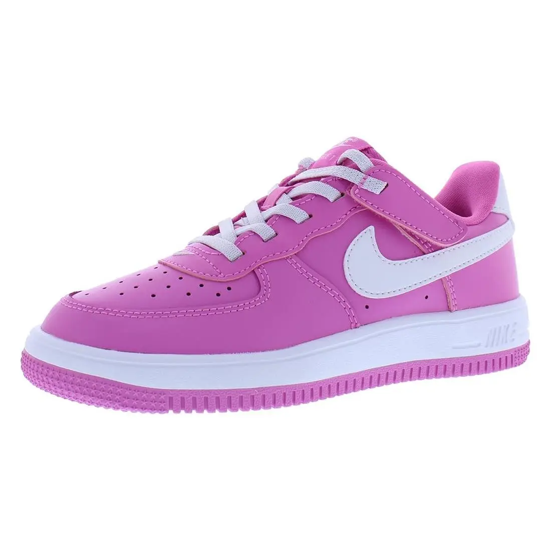 Nike Force 1 Low Easyon Little Kids` Shoes FN0237-600 Playful Pink/white Size