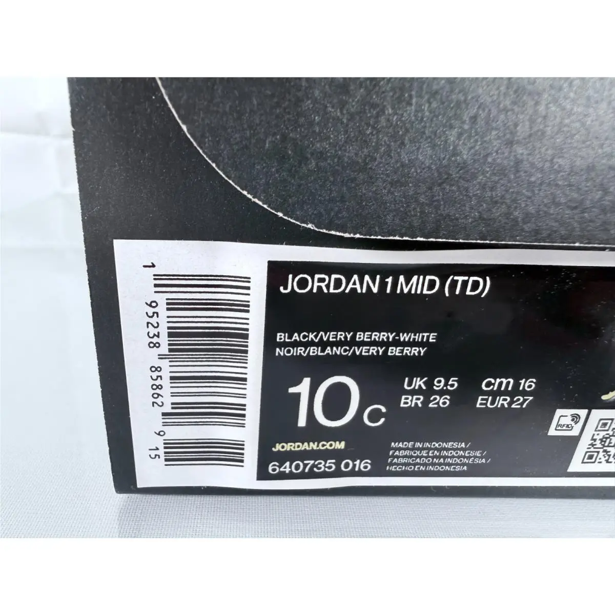 Nike shoes - Jordan 1 - Black/Very Berry-White (UPC: 0195238858544) 7