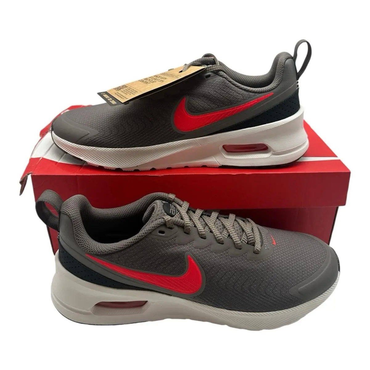Nike Air Max Nuaxis Shoes Mens 9.5 Women 11 Cave Stone/bright Crimson FD4329-200