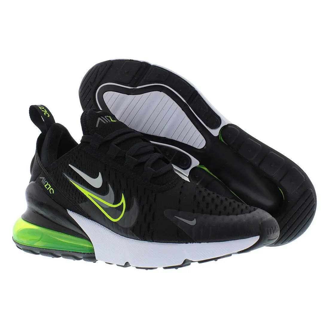 Nike Air Max 270 GS Boys Shoes Size 4.5 Color: Black/volt/smoke Grey