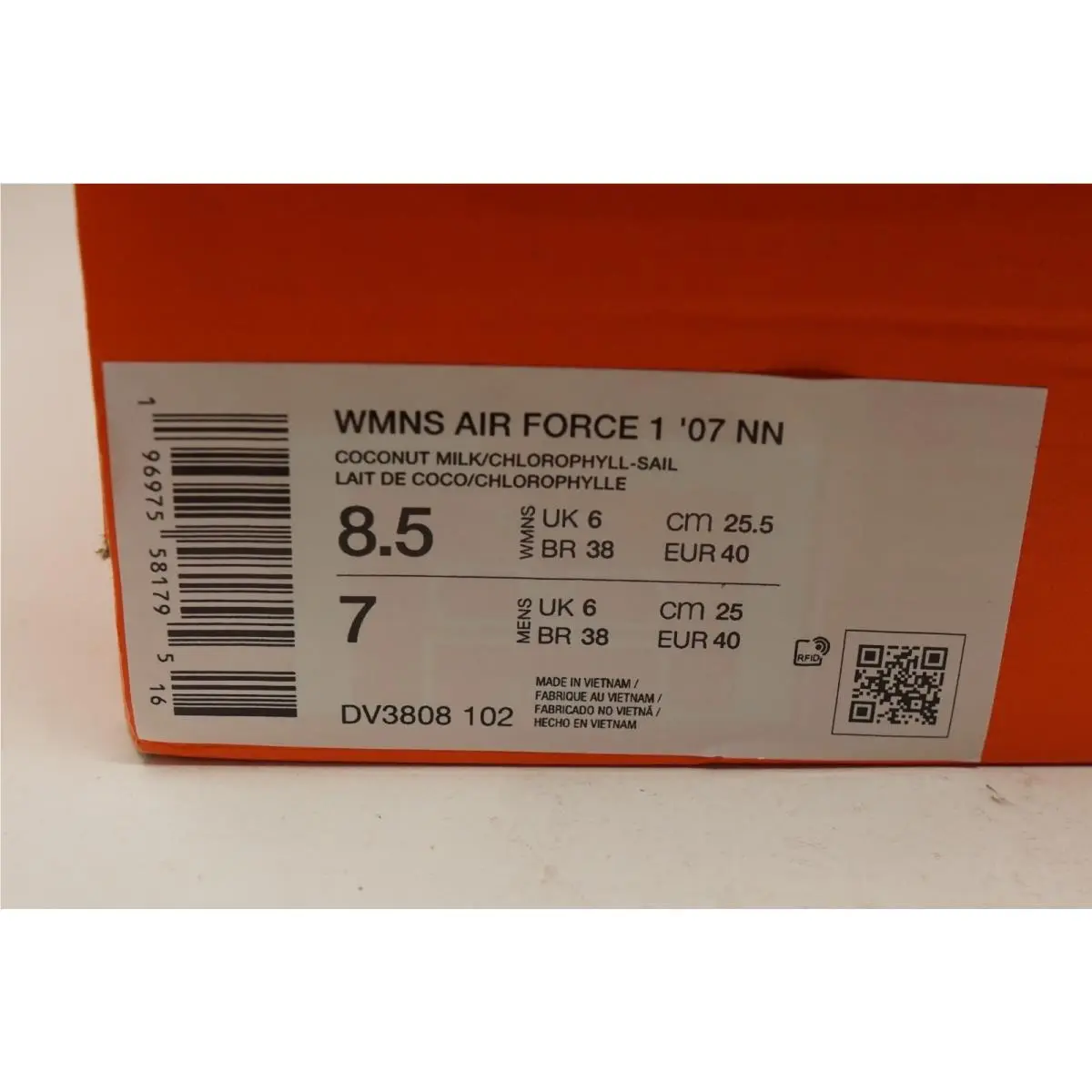 Nike shoes - Nike Air Force 1 `07 NN - DV3808-102 - Coconut Milk Chlorophyll-Sail (UPC: 196975575398) 10