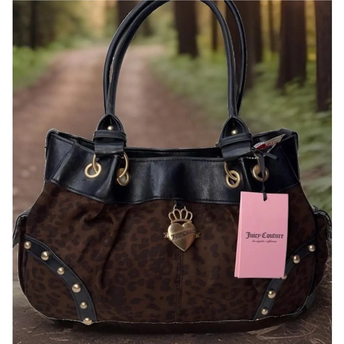 Viral  Retro Glam Satchel Shoulder Bag Chocolate Leopard Y2K by Juicy Couture