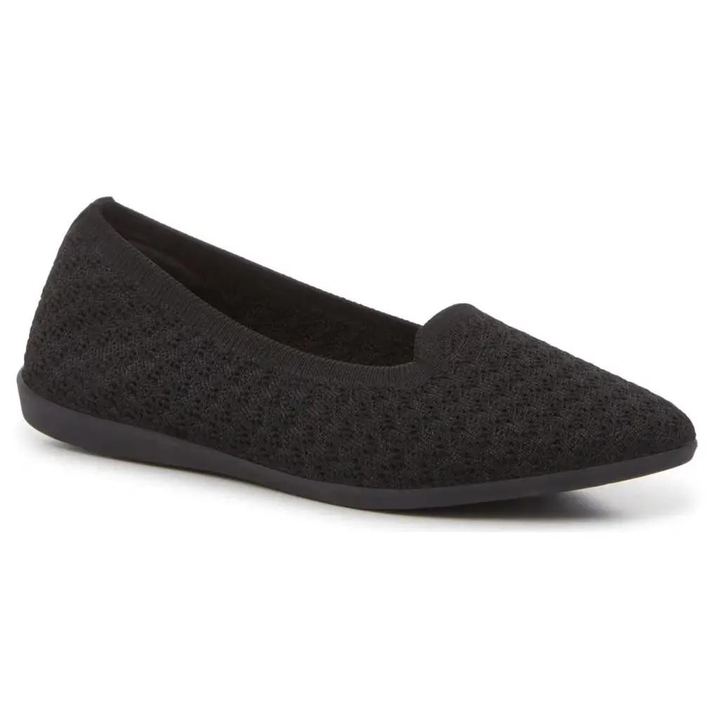 Womens Skechers Cleo Walk Slip ON Black Fabric Shoes